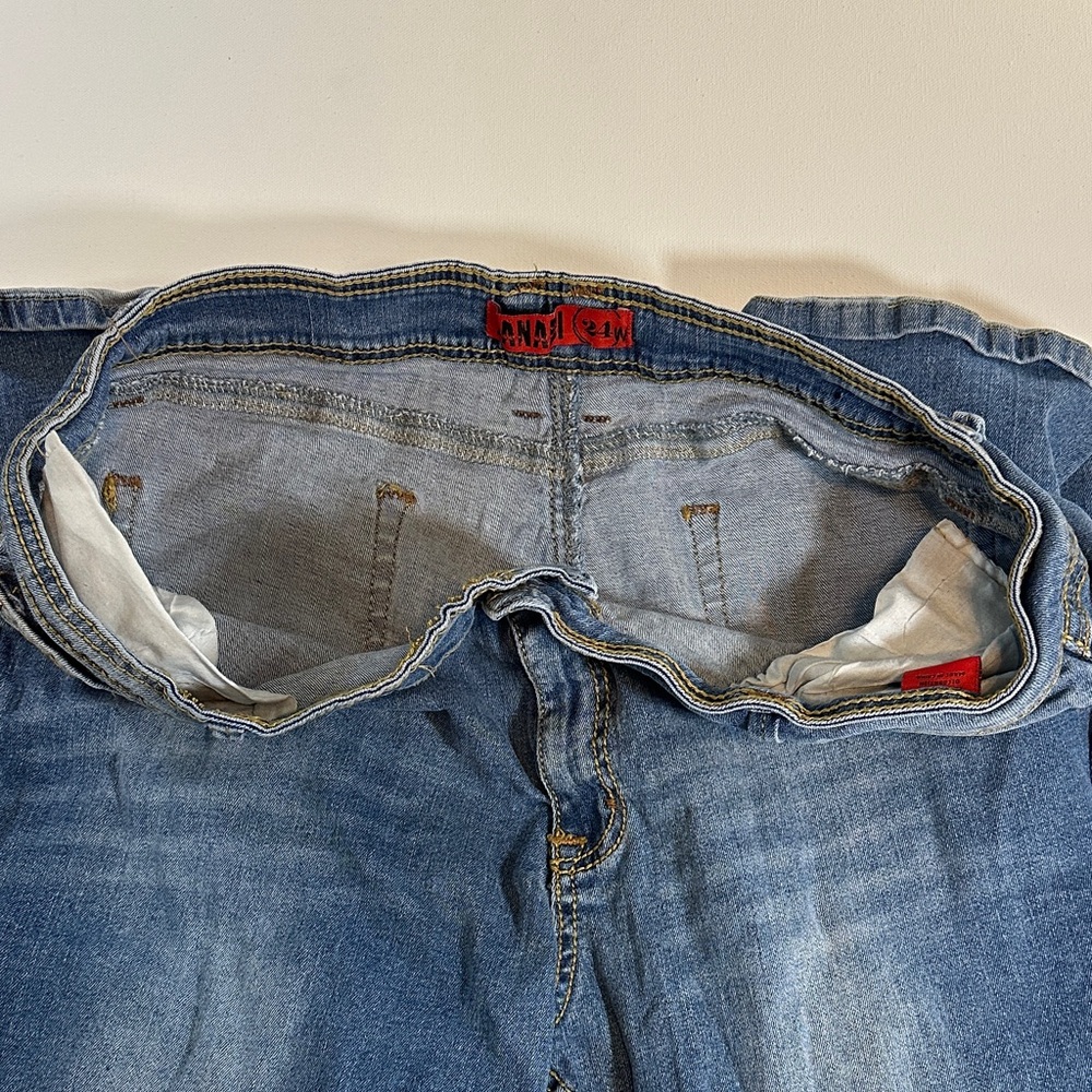 Zanadi Embellished Blue Jeans with Stretch and Slight Flare Size 24W Inseam 29” - Picture 6 of 10